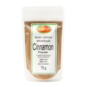 Cinnamon Powder 75g | Cinnamon (R16.33) adds a sweet gritty flavour to baked goods. Cinnamon can also be used to flavour oats and other porridges. Cinnamon health benefits: Contains antioxidants, Considered a natural 'super-food', Assists with regulating cholesterol levels and Assists with digestion.